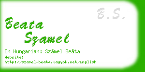 beata szamel business card